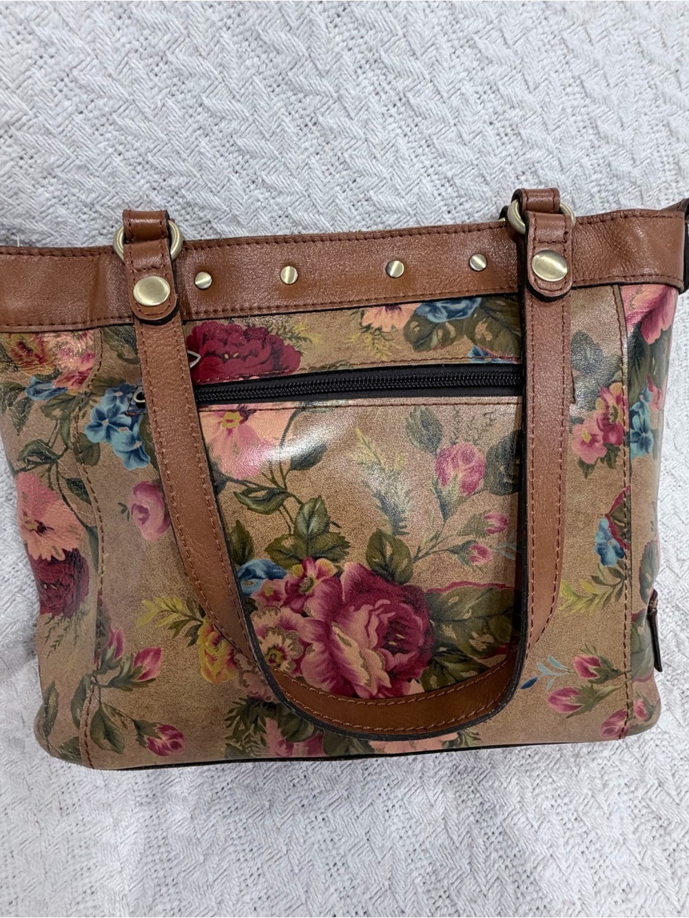 Patricia Nash Floral Genuine Leather Shoulder Bag / Tote